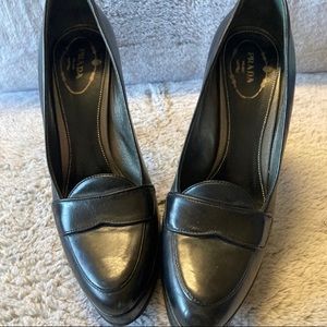 Prada size 38w black heels -3 inch heel